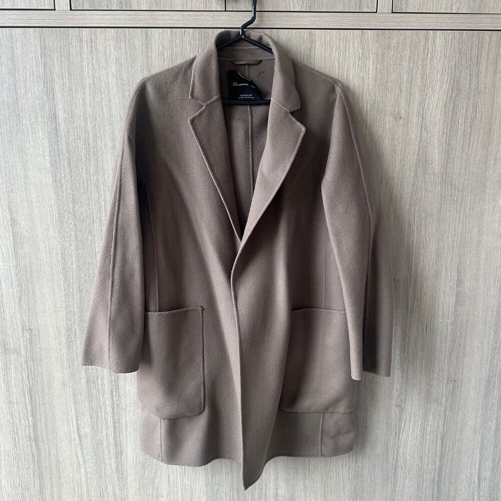 Massimo Dutti Taupe Wool Coat- Medium